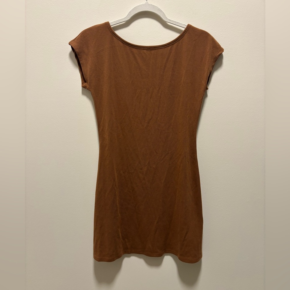 Free People S FP Beach NWT Rosalie Mini Brown T shirt Dress